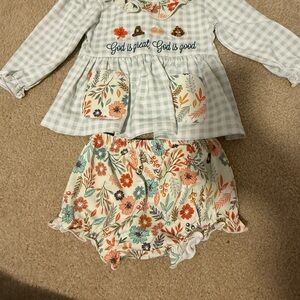 Charming Kids Floral Set - Green and Multicolor